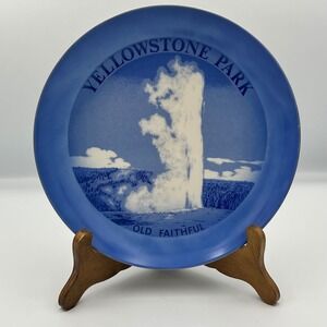 Yellowstone Park Old Faithful Decorative Plate Souvenir Collectible 8.5"‎